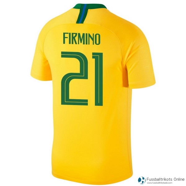 Brasilien Trikot Heim Firmino 2018 Gelb Fussballtrikots Günstig